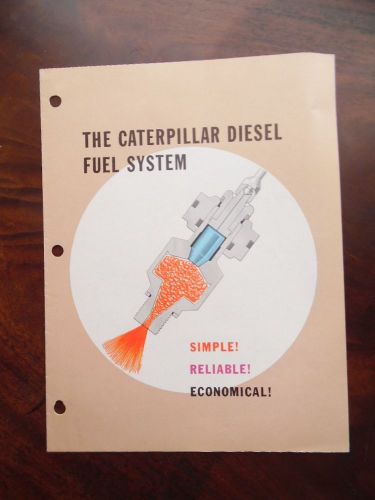 c.1970 Caterpillar Tractor Co Diesel Fuel System Brochure Vintage Original VG+