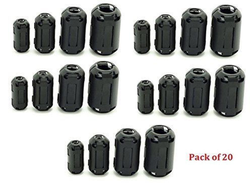 Auch 20pcs clip-on ferrite ring core black rfi emi noise suppressor cable cli... for sale