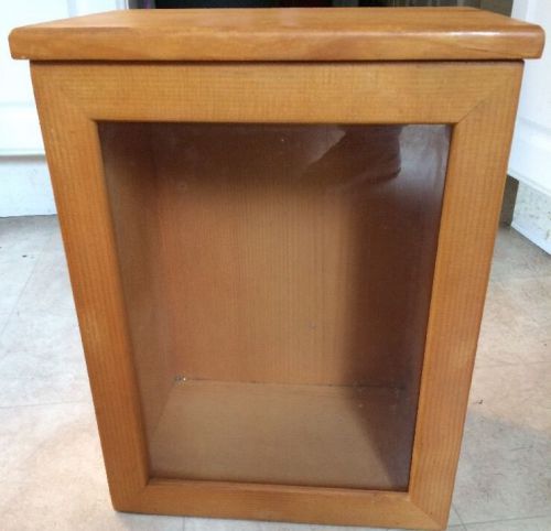 Wood/glass Display Case Box-hinged Top 14 1/2&#034;h x 11&#034;w x 8&#034;d