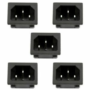 5x IEC320 C14 3 Pin Male Power Socket 10A 250V For Boat DIY AC-05A H2