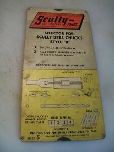 Scully - Jones Co. Selector For Scully Drill Chucks Style B Chart