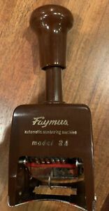 Vintage Fuymus Automatic Numbering Machine Model 8A