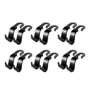 12pcs Plastic Practical Durable Hanging Hook Auto Hooks Seat Headrest Hooks