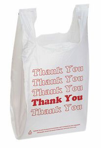 White Thank You Bags Case of 500