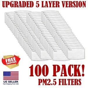 100 PM2.5 Activated Carbon Filter 5 Layer Filters Fir Face Masks
