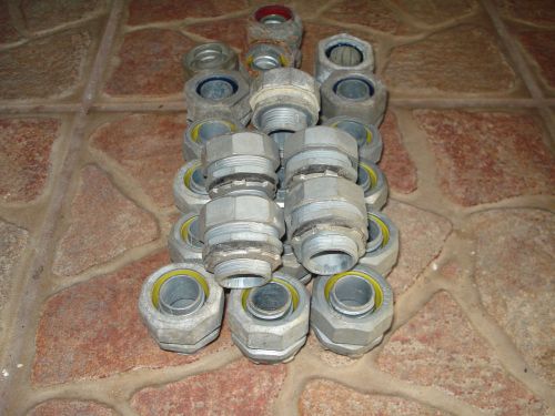 24 Each Compression Connector Fittings,3/4 Liquid-Tight Non-Insul. Iron Straight