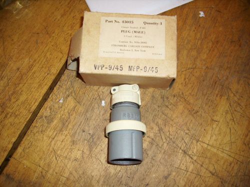 Russell &amp; stoll 43015 male 3-pole plug connector.                   rcd for sale