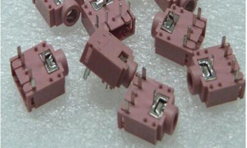 20Pcs 3.5mm Female Audio Connector 5 Pin DIP Stereo Headphone Jack PJ-307G Pink