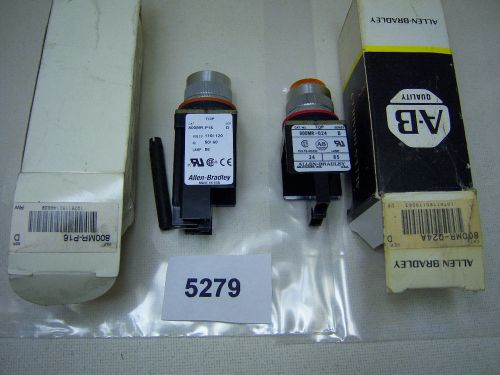 (5279) Lot of 2 Allen Bradley Pilot Lights 800MR-P16 800MR-Q24A