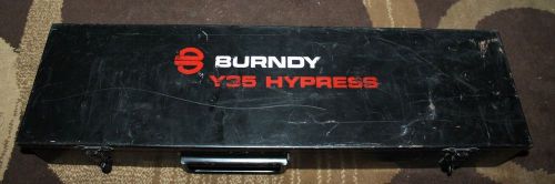 **BURNDY Y35 HYPRESS HYDRAULIC CRIMPING TOOL W/8 DIE SETS, MANUAL AND CASE