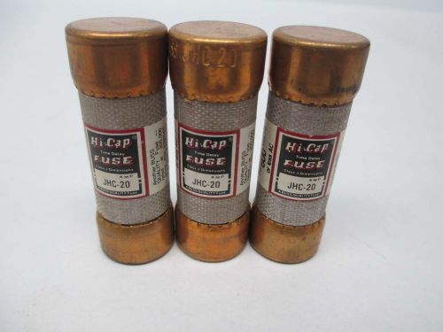 LOT 3 NEW BUSSMANN JHC-20 HI-CAP 600V-AC 20A AMP FUSE D336397