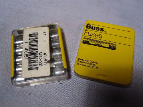 LOT (10) AGC-20 Glass Body Fuse 20A 32V 1/4&#034; x 1-1/4&#034; - 2 pks of 5