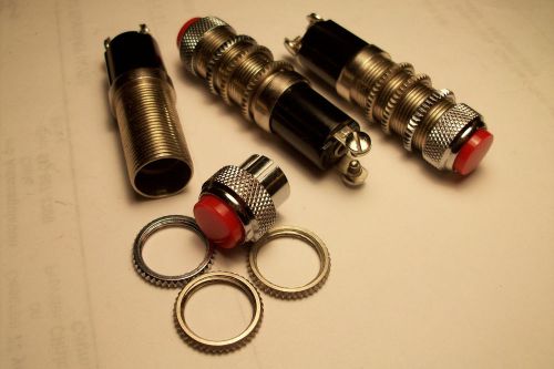 THREE (3) &#034;DIALCO&#034; Panel lamp indicators  RED  Very nice new w/screw terminals