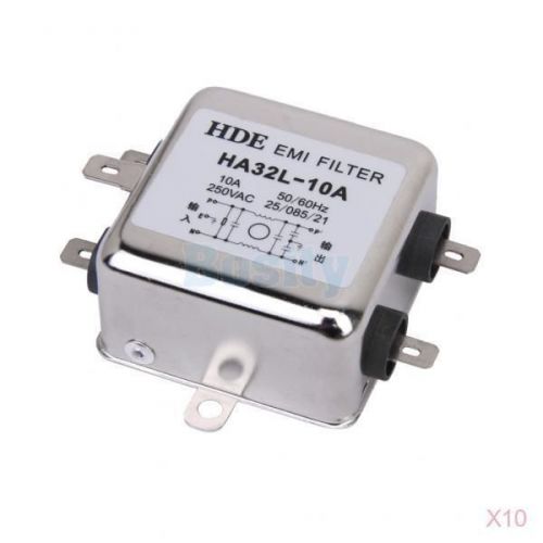 10x general purpose  power emi filter ha32l-10a 50/60hz 250v ac -25~+85°c for sale