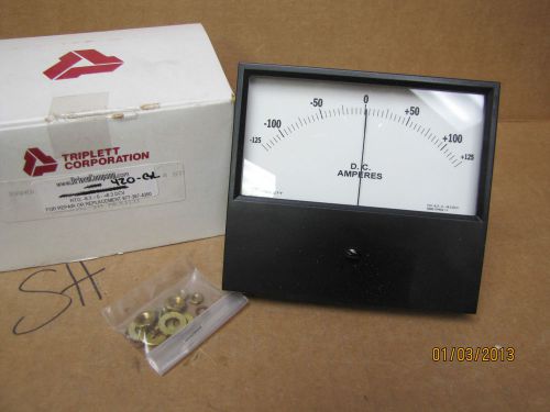 Triplett panel meter 420-gl 125-0-125 adc 4-1/8&#034;l x 4-11/16&#034;w 5000 ohms/v new for sale