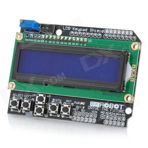 LCD 1602 Keypad Shield Broad Blue Backlight Screen Robotic F Arduino Duemilanove