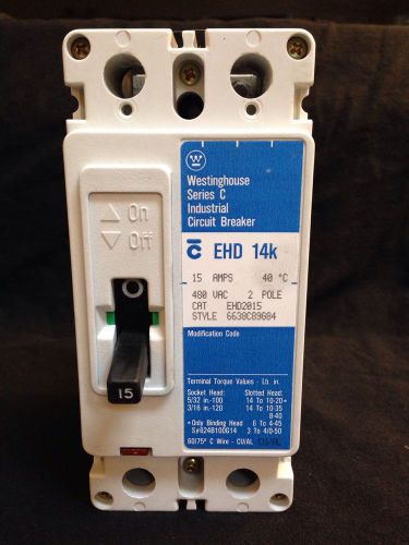 WESTINGHOUSE CIRCUIT BREAKER EHD2015 2 Pole 15 AMP