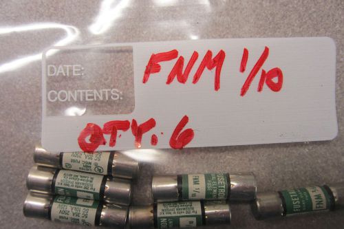 6 NEW FUSETRON FNM-1/10 FUSES FNM110