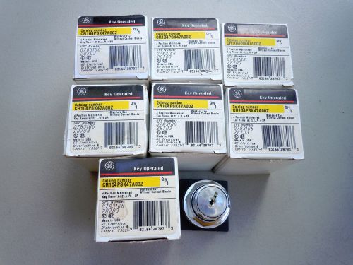 lot of 8 GE CR104PSK47A00Z 4 Position Key Operated Switch w/7 plates (no keys!)