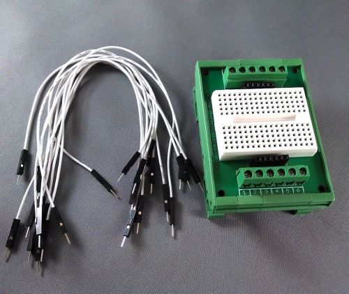 Industrial din rail mount circuit prototype breadboard 12 screw terminal i/o for sale