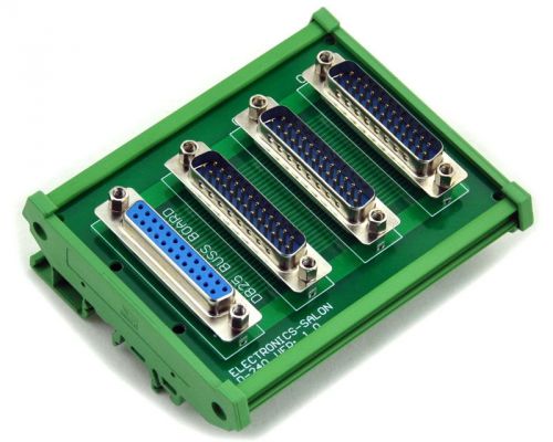 DB25 D-SUB 1 Female 3 Male Buss Board DIN Rail Mounted Interface Module.