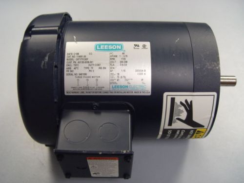 New Leeson C6T17FC93F 3 Phase 1 HP Motor 1725 RPM 200-208 Volt Cat# 114051.00