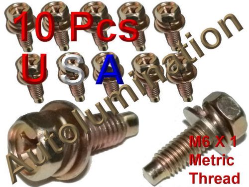 Zinc 6mm Hex Dog Point SEMS 5/8&#034; Bolts &amp; Fender Body M6 x 1.0 Metric Thread