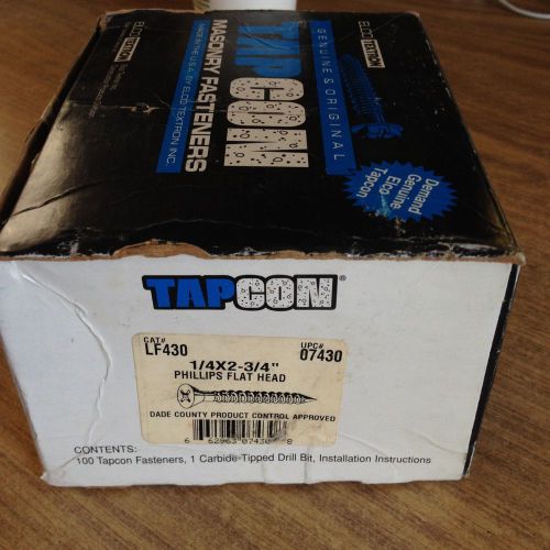 TAPCON Masonry Fasteners 1/4&#034; x 2-3/4&#034; Phillips Flat Head Concrete Screws 100ct.