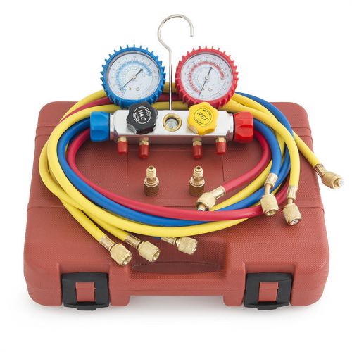 4 valve manifold dual gauge set r404a r410a r22 hvac diagnostic ac charging tool for sale