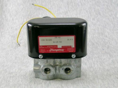 HUMPHREY SOLENOID VALVE 250 4E1 120V 50/60hz 30-125 PSI &#034;NEW-OTHER&#034; IN BOX