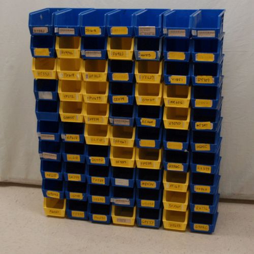 (70) Akro-Mils / Global Industries 30-230  Blue/Yellow Storage/Stackable Bins