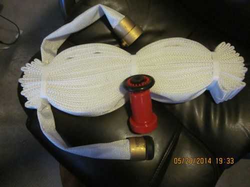 BRAND NEW (2014) 1 1/2&#034; X 50&#039; POLY FLEX FIRE HOSE W/NEW ADJUSTABLE FOG NOZZLE