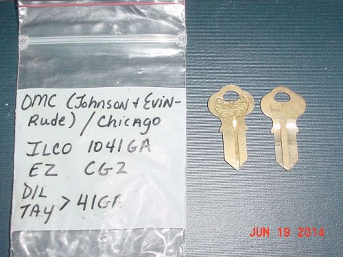 LOCKSMITH Ilco Key Blank OMC Johnson Evinrude Chicago 1041Ga Cg2 Boat