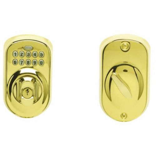 Keypad Deadbolt Plymouth Adj Bs Sc1 Brass BE365 PLY 505 KDC SCHLAGE LOCK