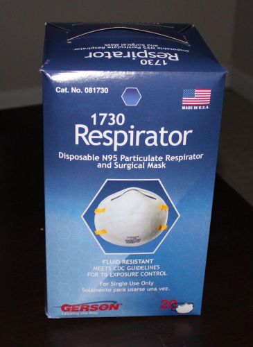 Gerson 1730 N95 Disposable CASE OF 12 BOXES OF 20-RESPIRATORS PER BOX