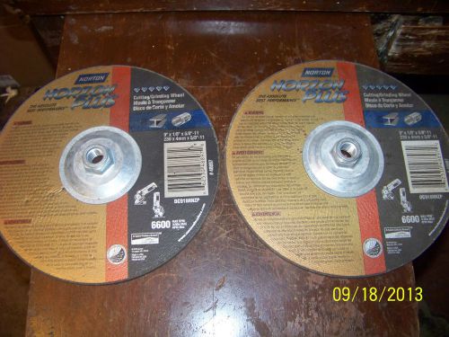 Lot Of 2... Norton Norzon Plus 9 X 1/8 th X 5/8 -11 Grinding Wheel.# 48897