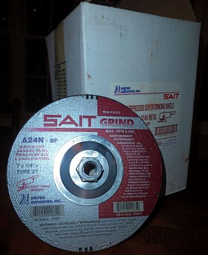 10 SAIT METAL GRIND CUTTING WHEEL DISK w HUB, 7&#034;x1/4&#034;x 5/8&#034;-11 20085/20081, NIB