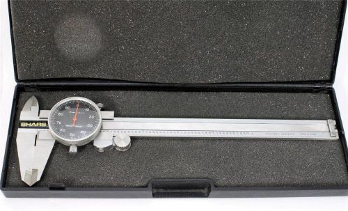 SHARS 6&#034; Stainless Steel Dial Caliper w/ Case - .001&#034; Shock Proof