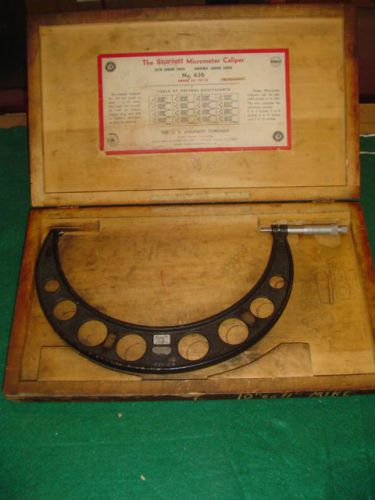 Vintage starrett no. 436 10&#034;-11&#034;  micrometer caliper .001 grads in wood box for sale