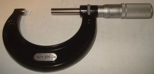 STARRETT 436.1FL-2 OUTSIDE MICROMETER 1-2 IN PLAIN FACES FRICTION THIMB LOCKNUT