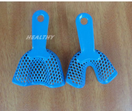 A Pair of  Dental Impression  Plastic-Steel Trays Upper and Lower in Small Size
