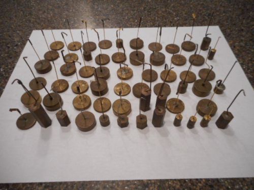 LOT OF (60) BRASS COUNTER BALANCE WEIGHTS  GRAMS