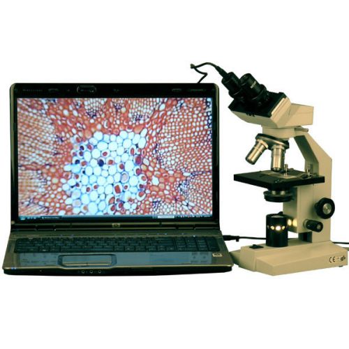 1000x vet high power binocular microscope + 1.3mp usb camera for sale