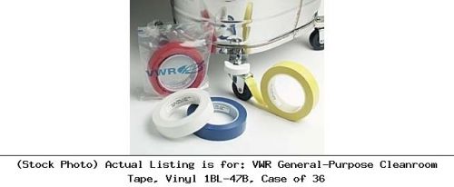 VWR General-Purpose Cleanroom Tape, Vinyl 1BL-47B, Case of 36: 47B-1BL