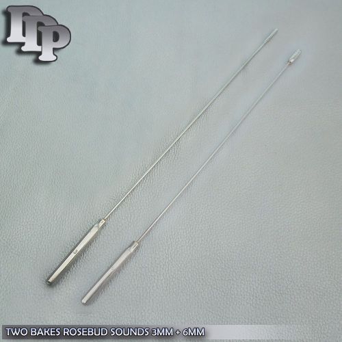 Two Pcs Bakes Rosebud Urethral Sounds 3MM &amp; 6MM