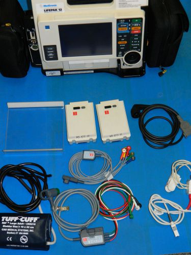 Lifepak 12 biphasic 12-leads ecg aed pacing spo2 nibp 100 mmprinter 2 batt for sale