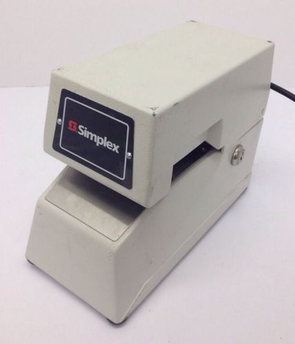 SIMPLEX TIME/DATE RECORDER STAMP/CLOCK MODEL 1605-9001 NO KEY