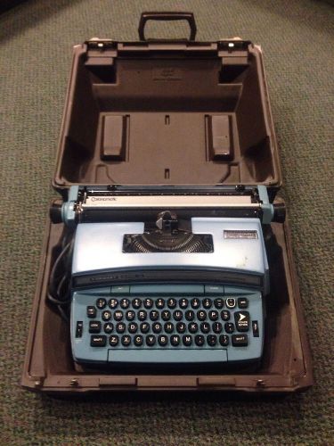 VINTAGE SMITH CORONA SUPER 12 CORONET ELECTRIC TYPEWRITER BLUE W CASE