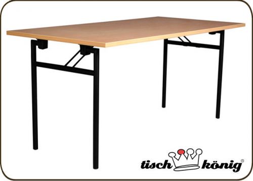 Klapptisch mit h-gestell schwarz, platte 25 mm, grosse 68 x 136 cm, ahorn, buche for sale