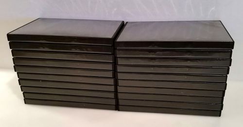 LOT of 20 Standard 14mm Black Single DVD Cases with Transparent sleeve cover